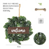 Customized hemp rope+hook simulation plant flower ring cross -border home doors and windows hanging decoration simulation green plant fake flower ring