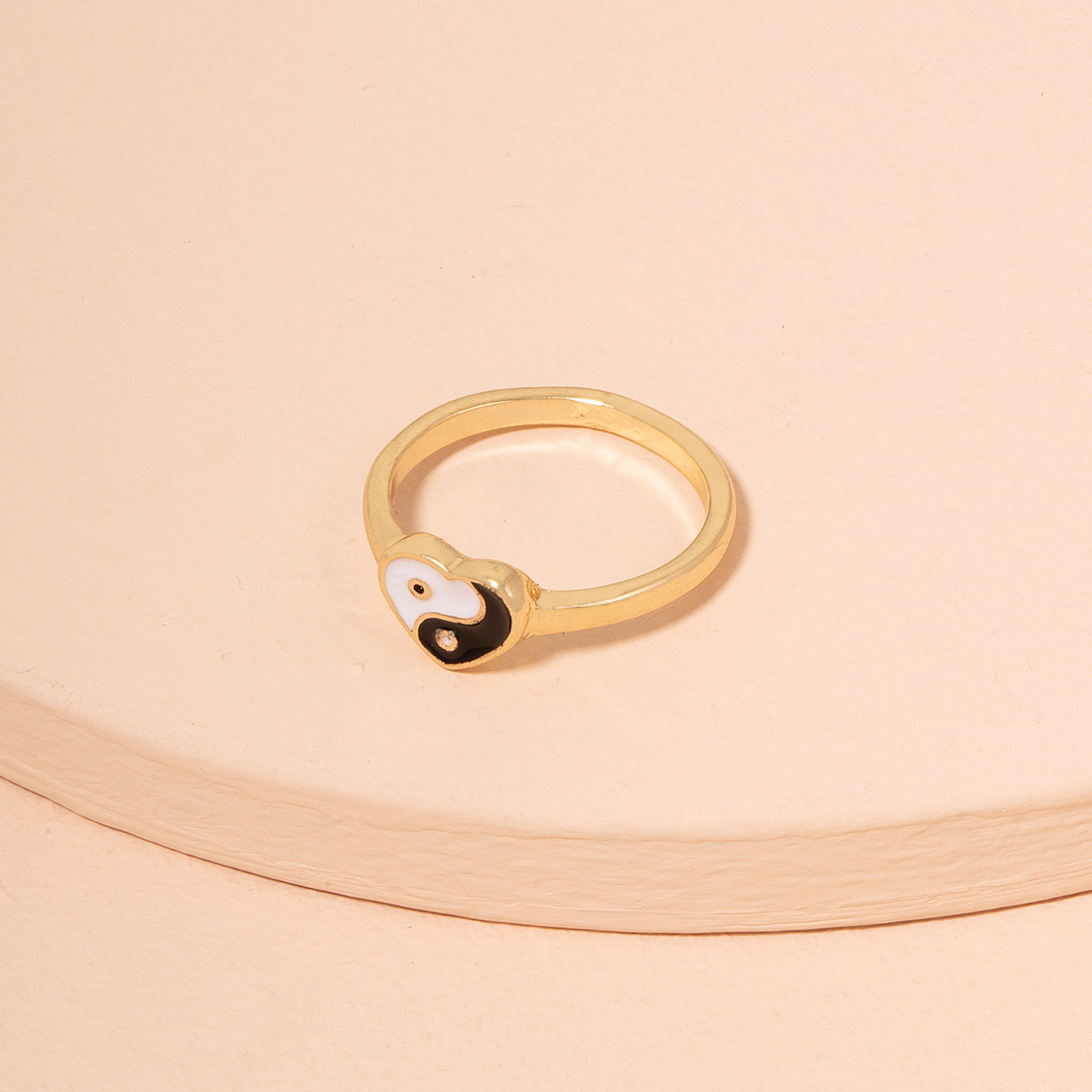 Korean simple fashion Tai Chi love ring