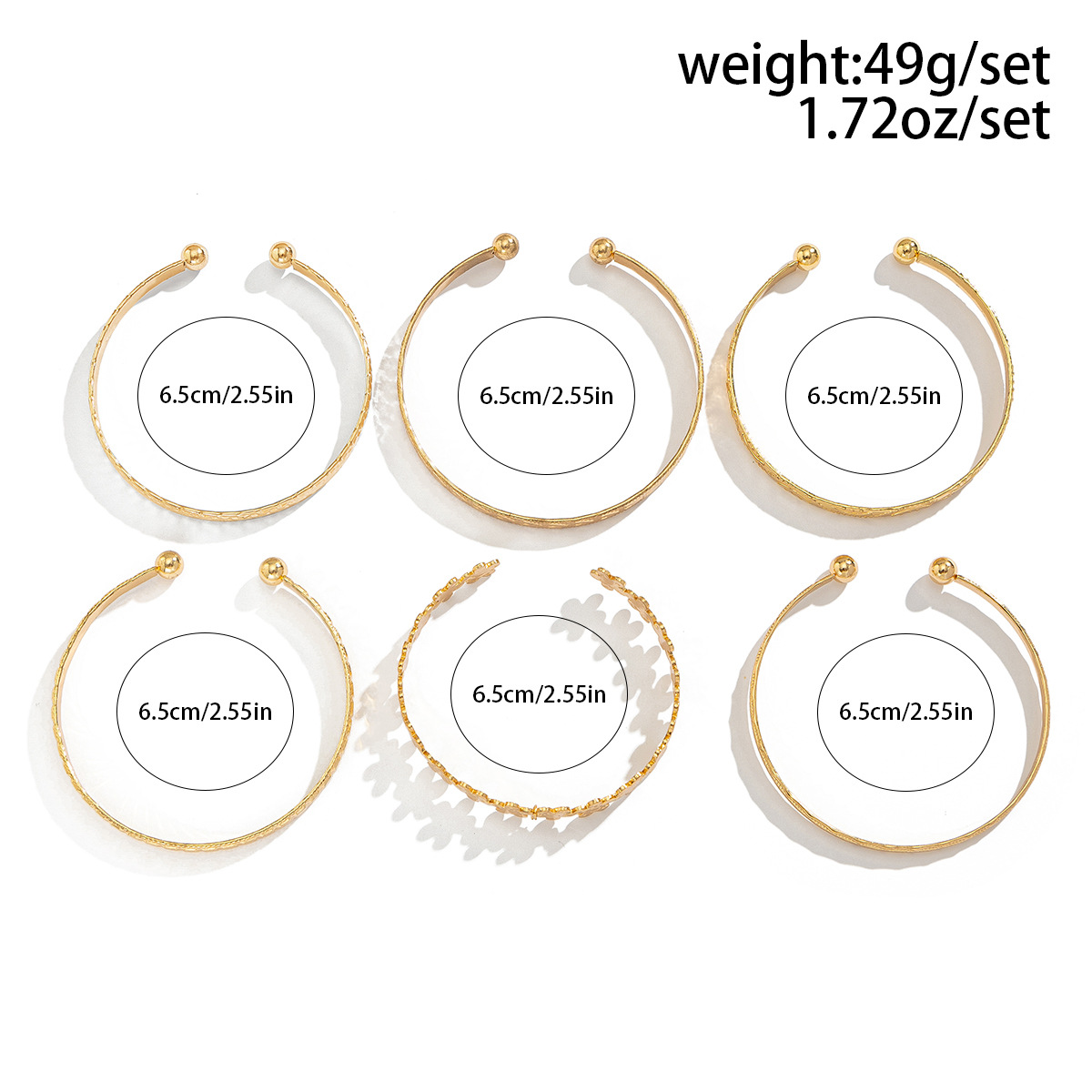 Solid Color Pattern Women's Gender Vintage Style Solid Color Metal Iron Bangles Wholesale