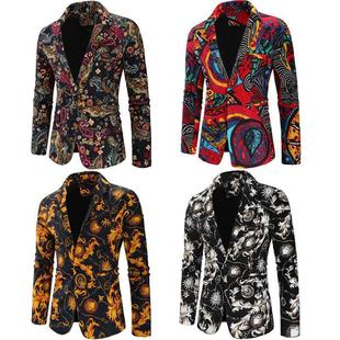 Amazon foreign trade new casual Amazon men's suit printing one-piece suit plus size cross-border men's wholesale