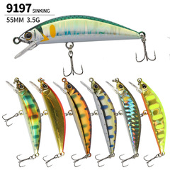 Japanese-style Sinking Lure Minnow 55mm / 3.5g - Lifelike Bionic Bait for Fishing Whitebait and Black Carp - Hard Bait 9197