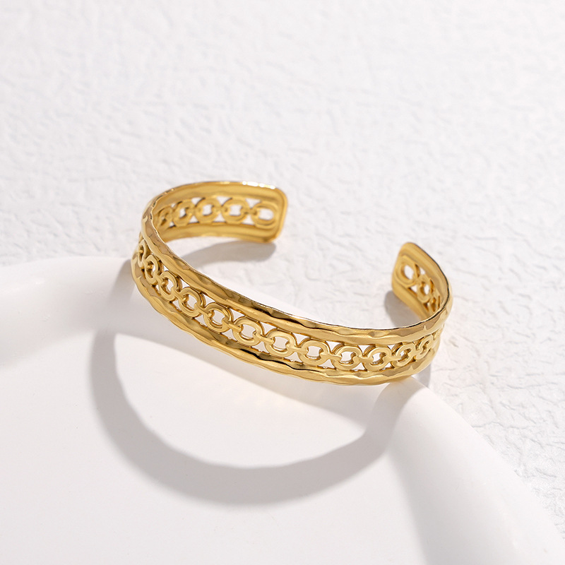 Daily, Shopping Occasion Fashion Geometric 304 Stainless Steel 18K Gold Plated Stainless Steel Bracelets In Bulk