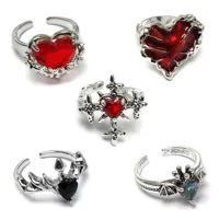 Accessory, ring, angel wings, European style, Gothic