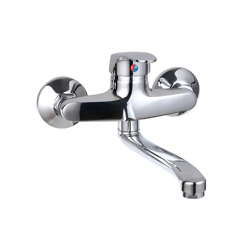Kitchen Sink with Rotatable Hot and Cold Water Faucet, Wall-Mounted Sink, Balcony Laundry Sink, Mop Sink, Bathroom Faucet