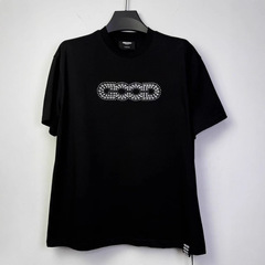 现货 GOODBRAND 组合色片字母圆领短袖T恤 男女同款 黑色