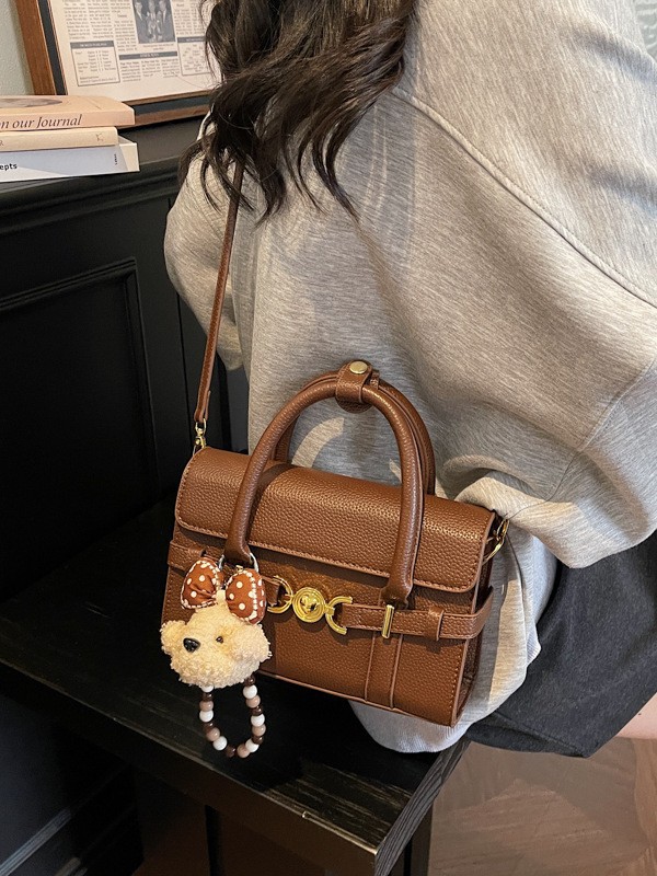 Alta textura de hardware decoración bolso de mano mujer 2026 nuevo popular litchi pattern casual versátil mochila