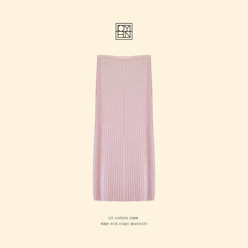 [Slight Fat Sister's Exclusive Skirt] High-grade Draped and Tight Waist Mid-length Summer Pleated A- shaped Pleated Skirt