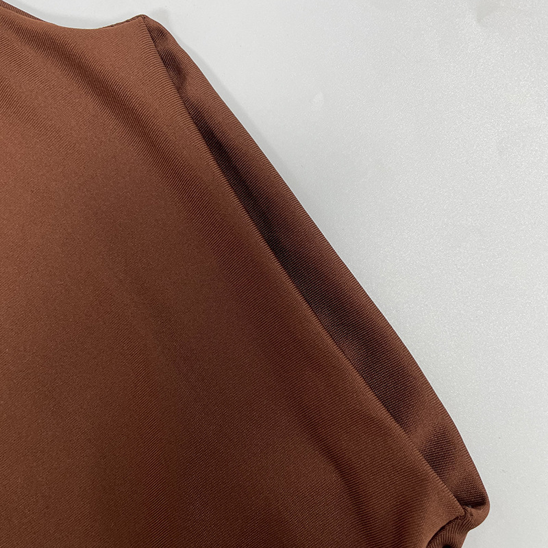 Women's Solid Color round Neck Dress Long Sleeve Fashionable Temperament European American Style Autumn New Clothing with Decorative Ring Buckle_ecoleips.com