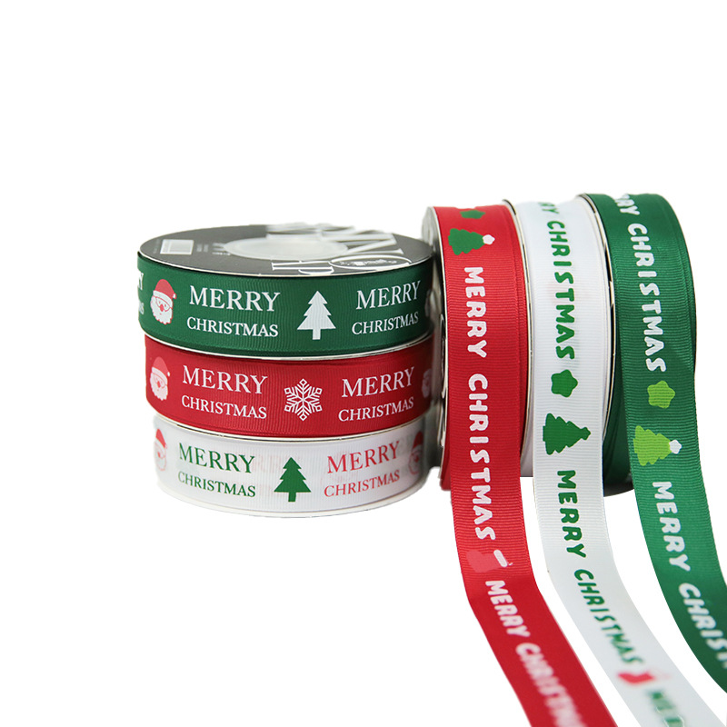 2,5 CM embalaje de regalo de Navidad Cinta Roja ramo DIY cinta decorativa cinta verde cinta de Navidad