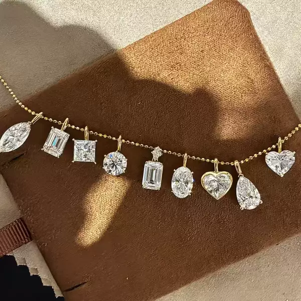 Detachable Zircon Water Drop Heart Single Pendant Necklace for Women, High-End Luxury Clavicle Chain Neck Chain