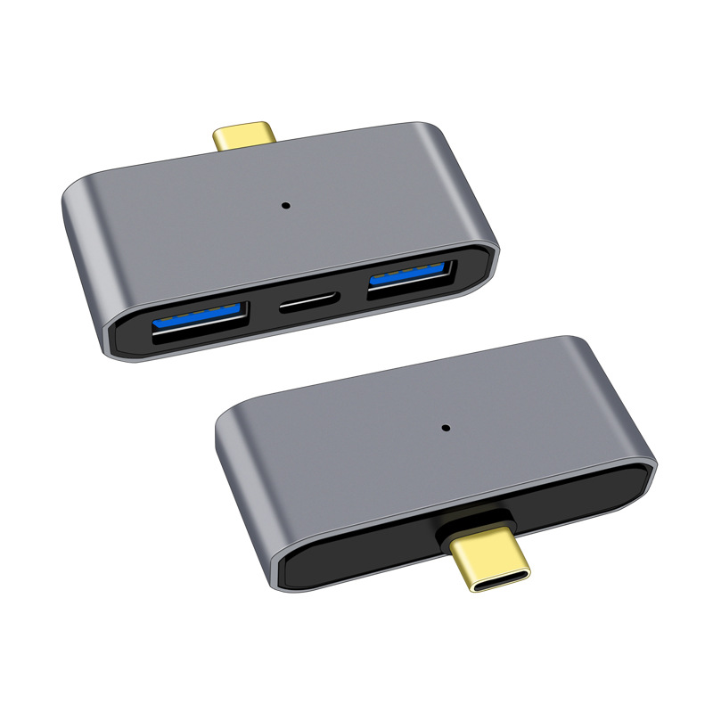 Üçü bir arada yerleştirme istasyonu adaptörü tipi, çift USB 3.0 + PD cep telefonu şarjı için üçü bir arada USB flash sürücü kart okuyucu