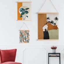 卷轴画竖版现代简约客厅电表箱遮挡免打孔挂画装饰画墙画玄关