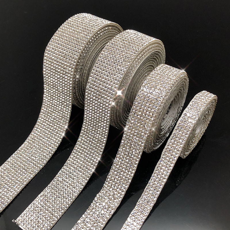 Flash Rhinestone Belt trouser side decorative belt DIY stick drill back ...