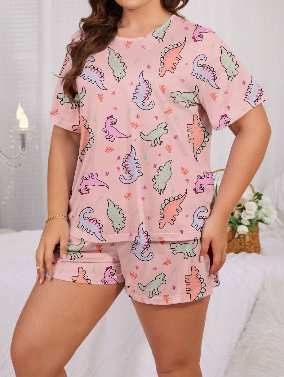 Home Women's Casual Classic Style Printing Polyester Milk Fiber Shorts Co-ord Set Pajama Sets display picture 15