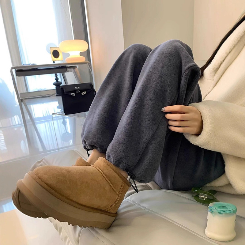 【Special Offer】Autumn and Winter Double-Sided Australian Wool Casual Pants with Cuffed Straight-Leg Sweatpants for Women, Thickened and Fleece-Lined Trendy Pants 【Special Offer】Autumn and Winter Double-Sided Australian Wool Casual Pants with Cuffed Straight-Leg Sweatpants for Women, Thickened and Fleece-Lined Trendy Pants