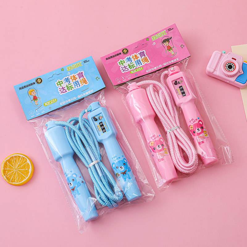 Counting Skipping Rope Fitness Weight Loss Primary School Student Sports High School Entrance Examination Standard Counting Model Professional Cartoon Cordless Factory Cross-Border