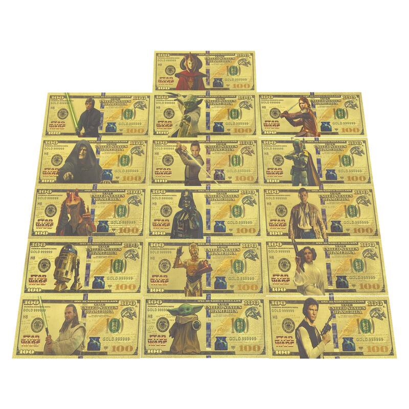 Classic Movie Star Wars Gold Banknote Black Samurai Commemorative Banknote Plastic Coin Peripheral Souvenir Gift Collection