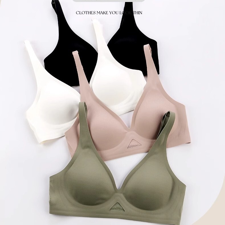 633 Deep V Seamless Nude Intimates Women's Cut Out Mesh Ultra-Thin Cup One-Piece Wire-Free Soft Support Sleep Bra