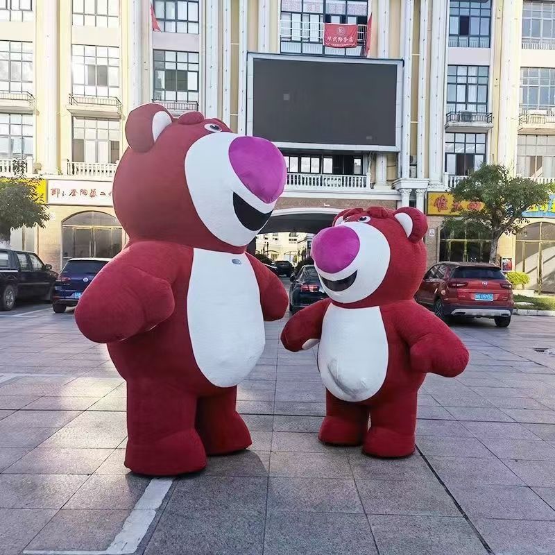 Internet Celebrity Strawberry Bear Doll Costume Strawberry Bear Inflatable Cartoon Doll Costume Event Performance Prop Costume