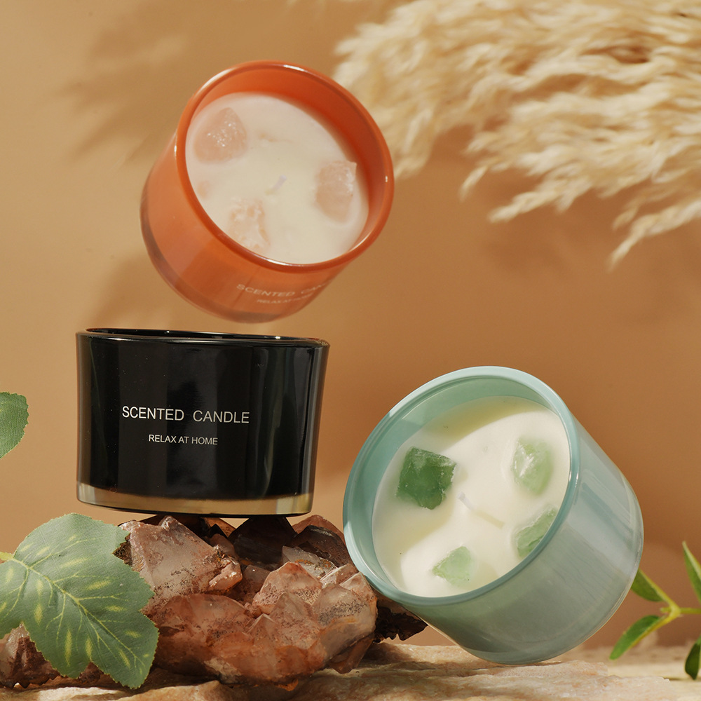 Macaron cristal piedra vela aromaterapia aceite esencial transfronterizo ins fragancia fresca lindo Regalo De vacaciones en stock