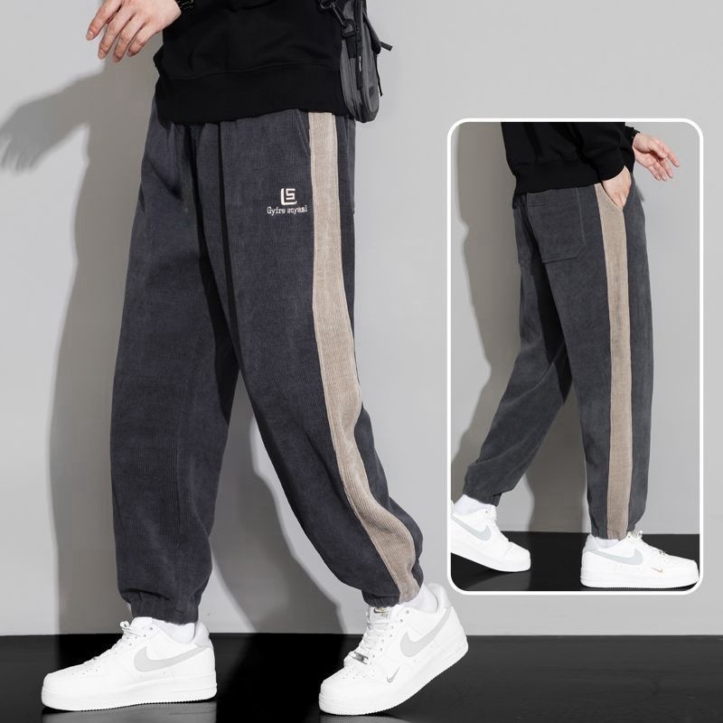 耐摩耗性出勤作業服男性カジュアルパンツ秋冬タイプのベルベットは、非磁性の鉄の束のないコーデュロイのズボンを厚くしています|undefined