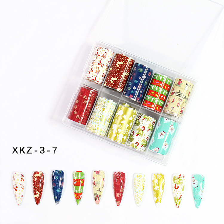 Transferencia de Arte de uñas de Navidad Fabricante de pegatinas de cielo estrellado Nuevo arte de uñas cielo estrellado pegatinas traje floreciente cielo estrellado papel al por mayor