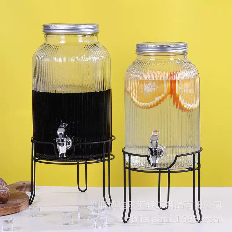 玻璃果汁罐泡酒瓶带水龙头聚会冷饮可乐桶冷水壶果茶酵素罐大容量