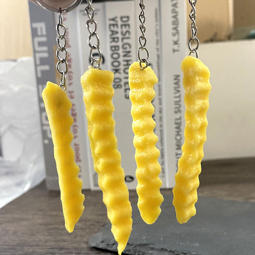 Simulation food keychain pvc wolf tooth potato pendant dual-use food model fun key pendant wholesale