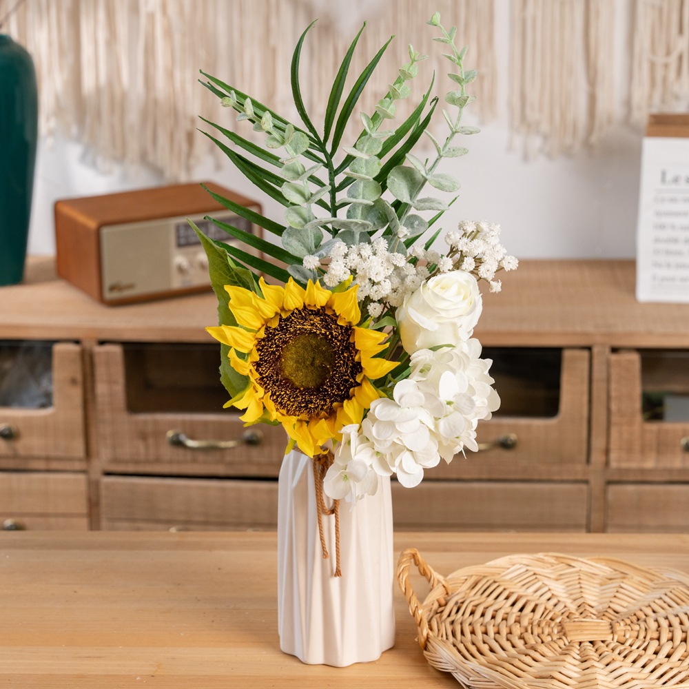 仿真花家居裝飾蘭琪繡球向日葵手札手捧花玫瑰花牆假花CF8001-2