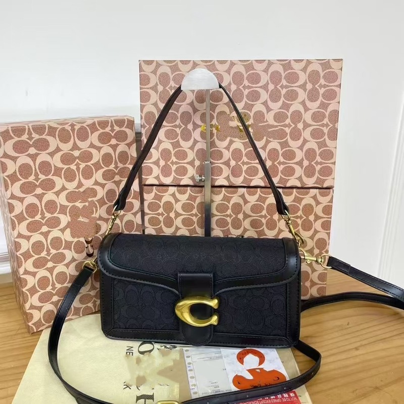新款外贸热销老花包包女包tabby26法棍包拼色手提包C扣单肩斜挎包|undefined