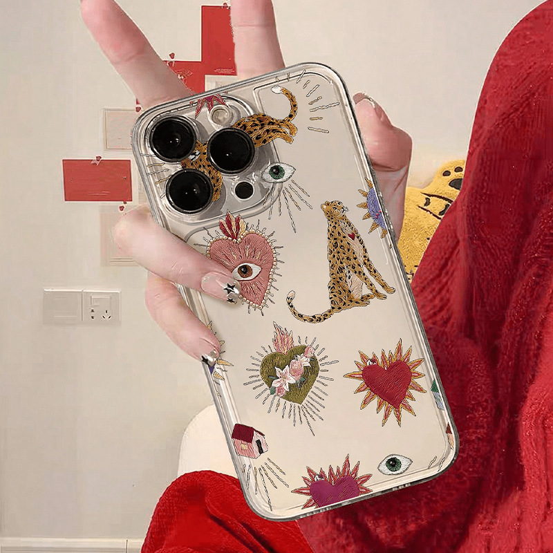 Silica Gel Material Silica Gel Heart Shape Retro Classic Style Phone Cases Phone Accessories