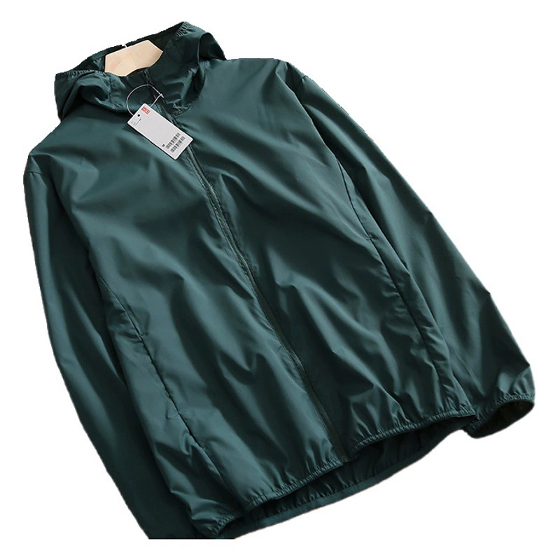 Весна/Лето 2025: Мужская легкая куртка-ветровка в японском стиле с капюшоном, складная, для защиты от солнца