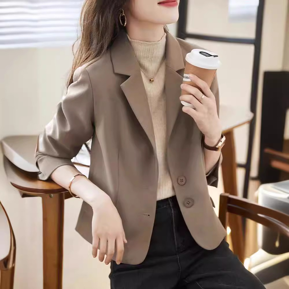 Korean Style Elegant Suit Jacket Women's 2024 Spring and Autumn New Simple Commuting All-match Suit Women's Short Top