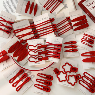 Red Hairpin 2024 New Style bb Clip New Year Hair Accessories Dragon Year Bangs Clip Side Hairpin Back Head Clip Headwear