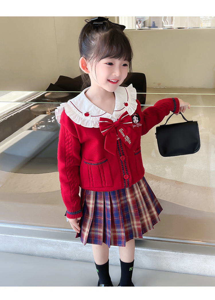 Niña otoño vestido 2022 nuevo niño aire chic suéter overfalda otoño bebé JK uniforme set pic 12
