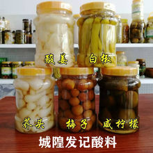 广西玉林酸料腌制荞头泡椒咸酸柠檬酸姜片酸梅子酸嘢酸野