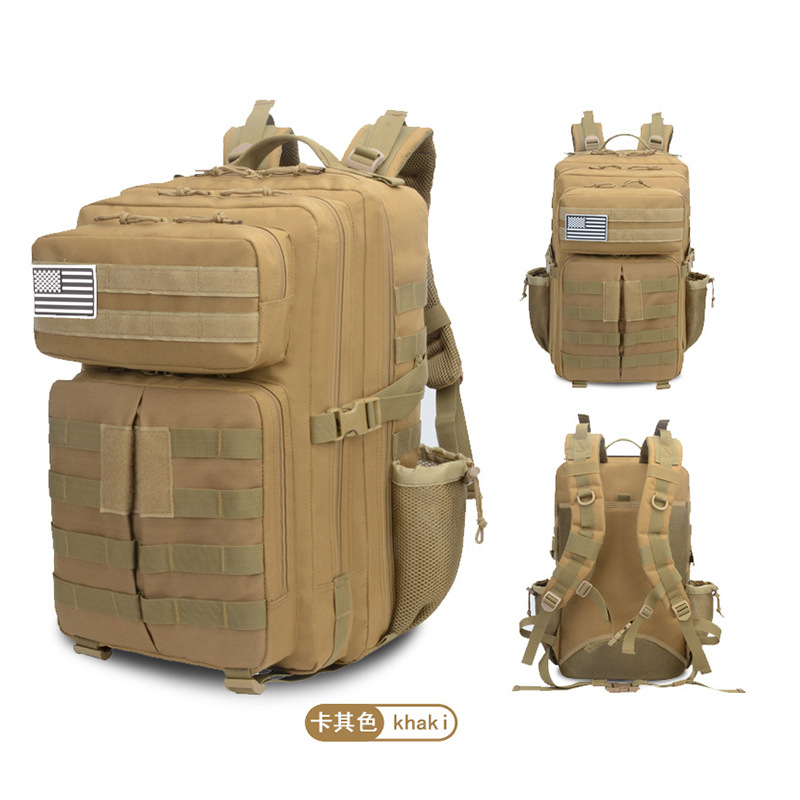 Suministro exclusivo transfronterizo de mochila táctica 3p de gran capacidad de 45l, bolsa de almacenamiento para camping, mochila deportiva para montañismo y senderismo al aire libre