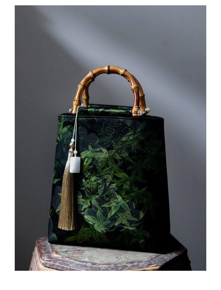 Yaji Xiangyun gaze, cheongsam en bambou, sac à main, nouveau Hanfu ancien, sac pour femmes de style chinois, jupe, sac à main_voghion.com