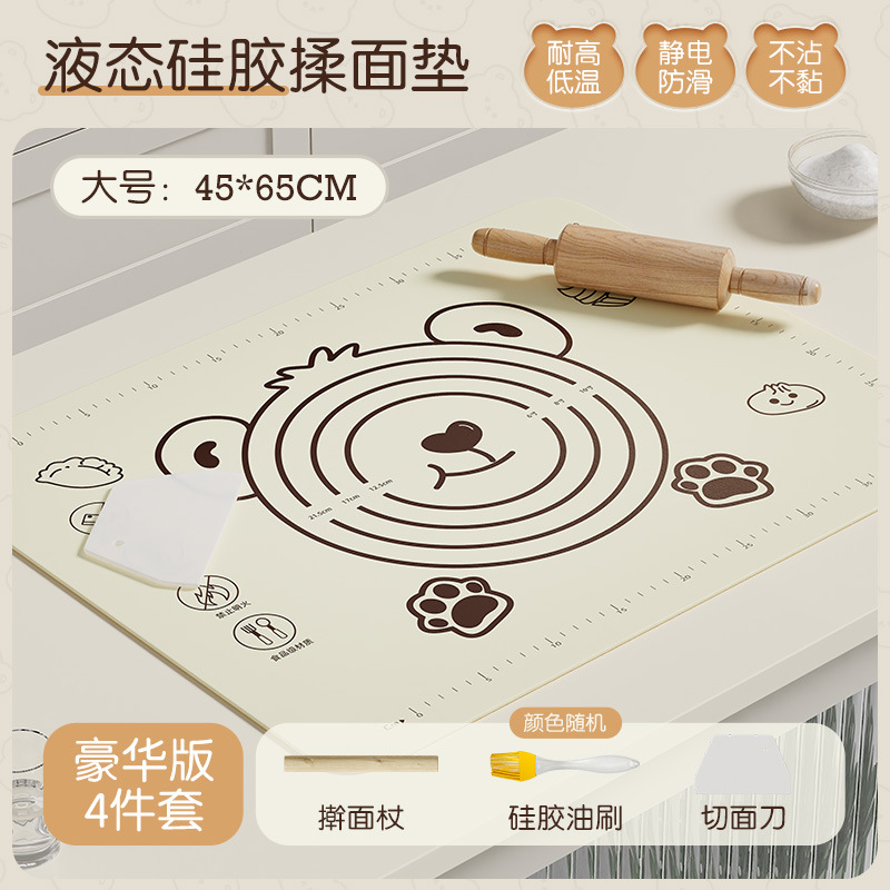 Nueva almohadilla para amasar de silicona de grado alimenticio, tabla de cortar para hornear en el hogar, almohadilla antideslizante de dibujos animados y almohadilla para fideos, fábrica al por mayor