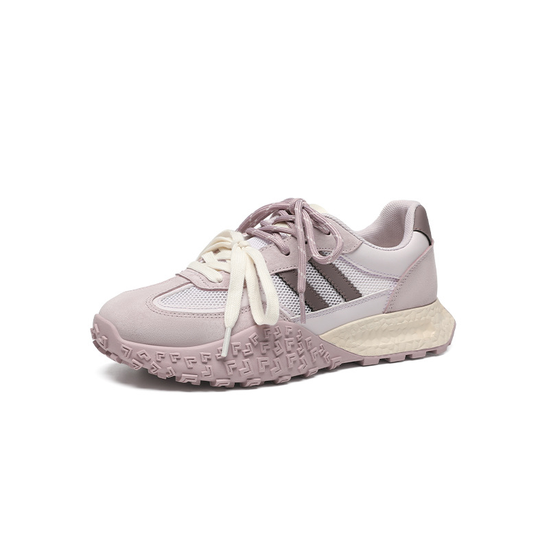 Giày sneaker nữ đế dày mesh thoáng khí phong cách cổ điển — Màu tím khoai môn KS129E