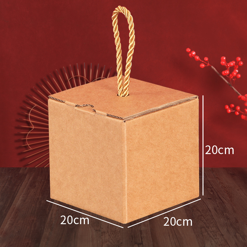 Caja de embalaje de papel corrugado kraft cuadrado caja de regalo de té caja de embalaje exterior caja de regalo kraft portátil caja vacía