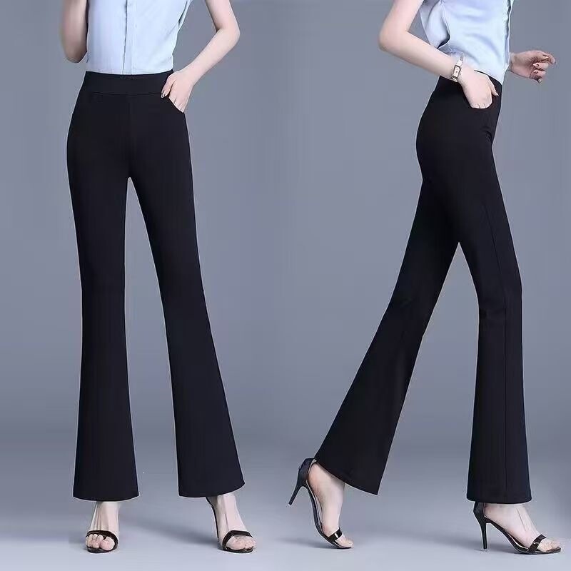 2026 Women's High-Waisted Slim-Fit Flared Cropped Pants, New Spring/Summer Style, Drapey Loose Casual Flared Pants