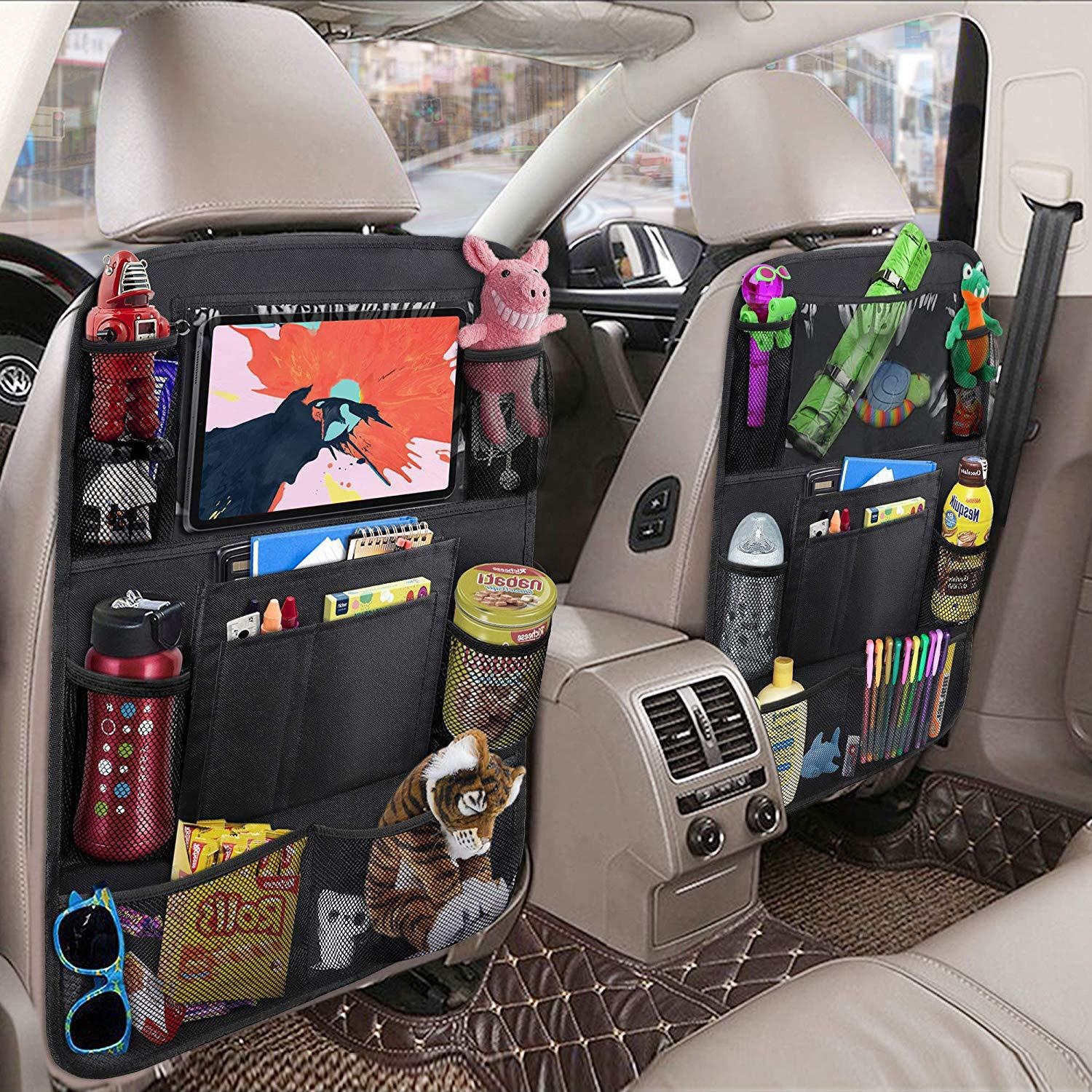 Multifunctional Oxford Cloth Organizer Tablet Holder Car Seat Back Storage Bag_voghion.com