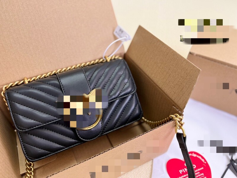 2025 New Pinko Swallow Bag Fashionable Leather Women's Bag Shoulder Strap Adjustable Crossbody Women's Bag