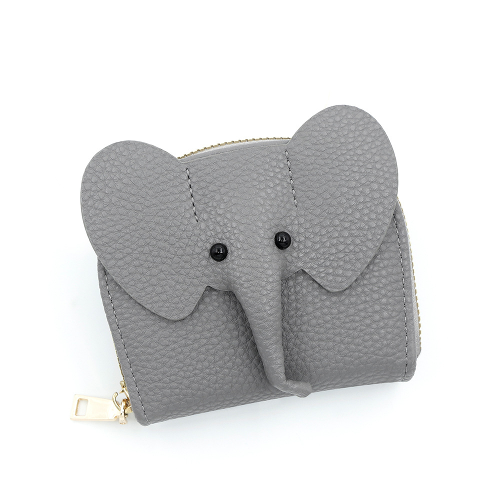 Nuevo bolso de tarjeta de órgano transfronterizo japonés ins personalidad creativa pequeña billetera pequeña con cremallera de elefante múltiple tarjeta de identificación
