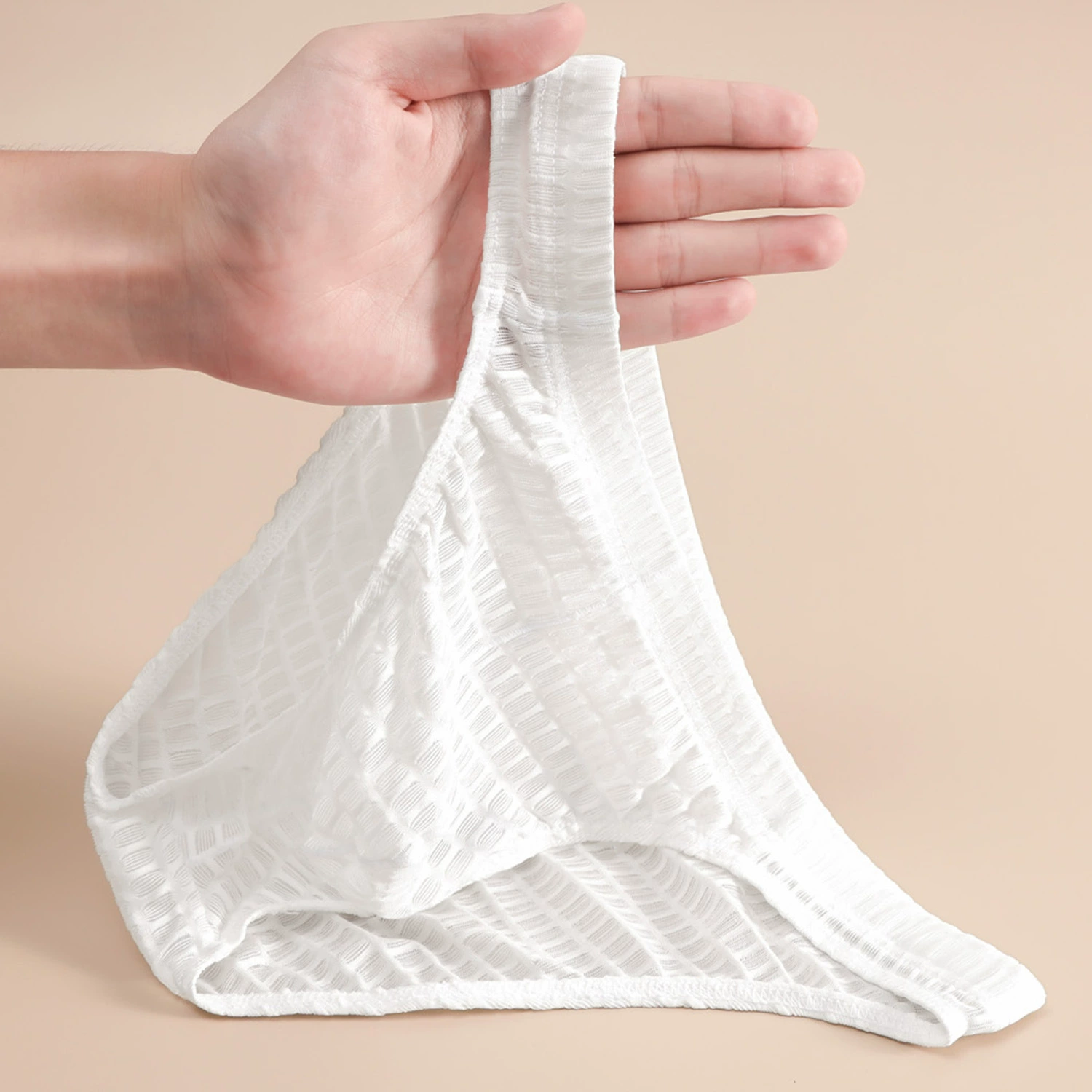 Ultra thin mesh breathable soft comfortable sexy pants, white shorts