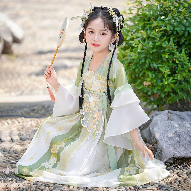 Весеннее и летнее новое детское платье с принтом в тане