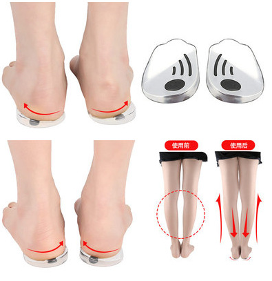 Plantillas correctoras de silicona para piernas en forma de X, plantillas con imán volcánico, almohadillas para el talón que absorben los golpes, plantillas funcionales de media talla, dropshipping y distribución.