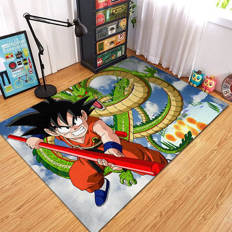 Мультфильм анимация Dragon Ball Ковер для гостиной Домашняя спальня Креативный полный прикроватный ковер Игровая комната Декоративный напольный коврик