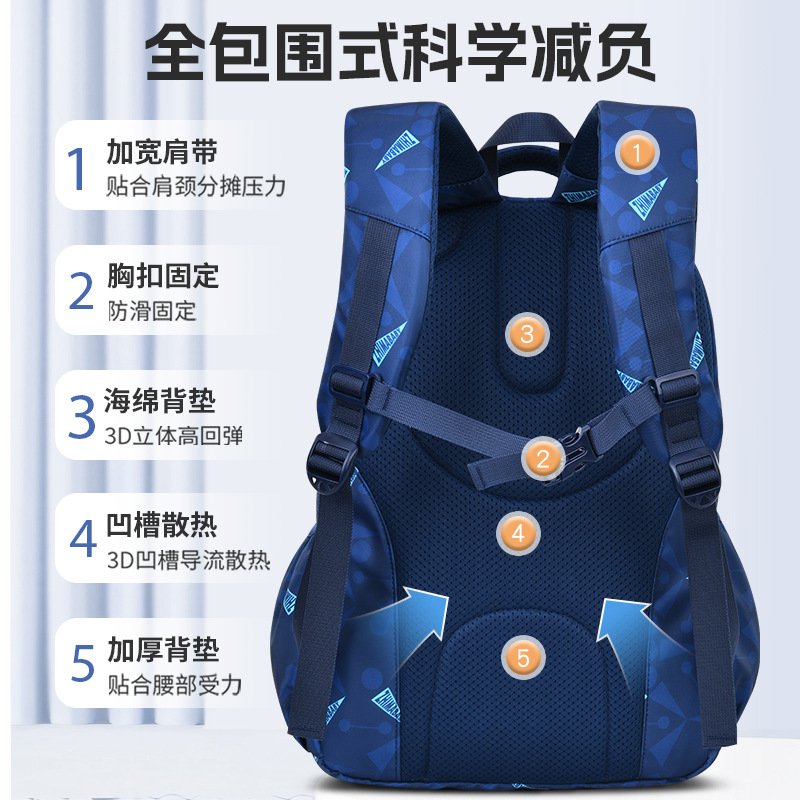 Mochila escolar de nuevo estilo para estudiantes de primaria, bolso casual simple para niños, mochila para estudiantes estilo refrigerador lateral de grado 1-3-6
